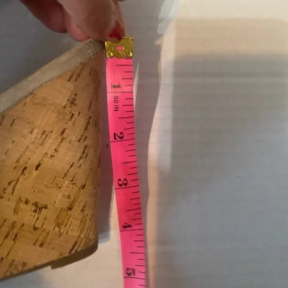 Nine West wedge sandals open toe red patent cork heel suede like upper size 8.5 - Picture 11 of 11